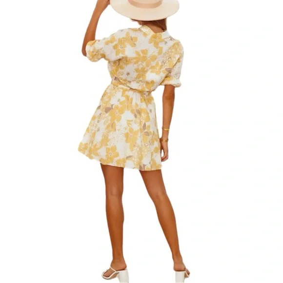 Petal & Pup || Yellow Floral Cotton Dress - Picture 2 of 9